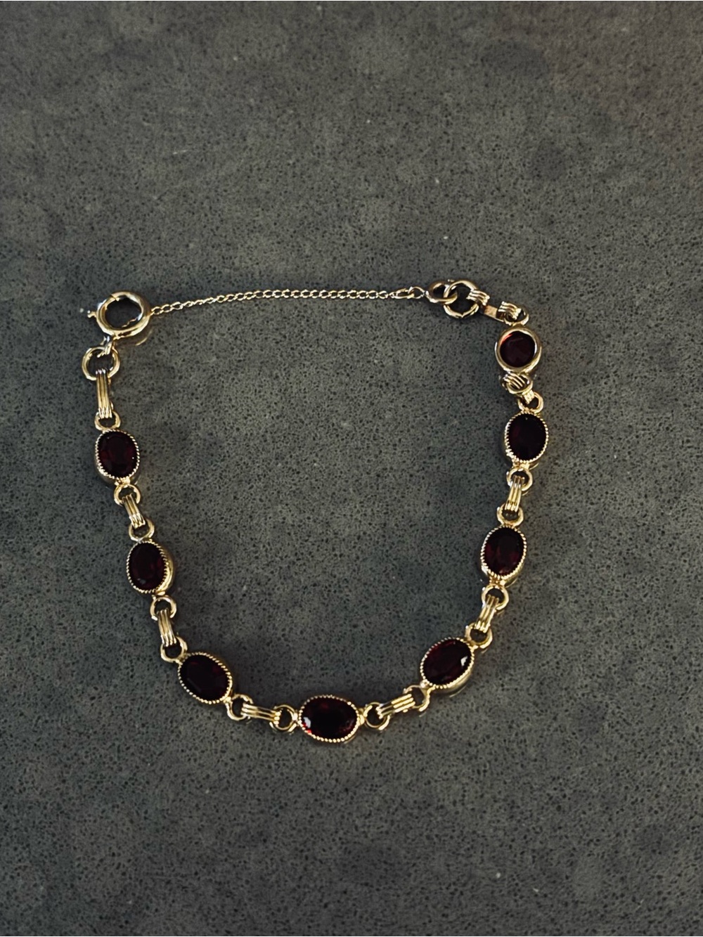Gold And Garnet Vintage Estate Bracelet